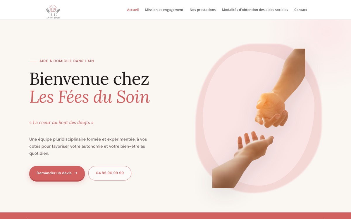 Capture du site Les Fées du Soin